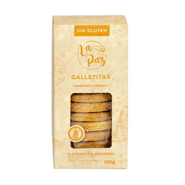 Imagen de GALLETAS DULCES LA PAZ DE NARANJA Y AVENA SIN GLUTEN
