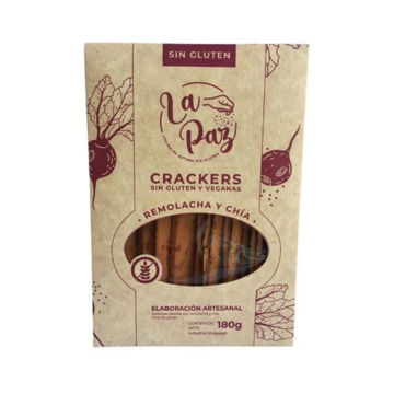 Imagen de GALLETAS SALADAS SIN GLUTEN CRACKER REMOLACHA LA PAZ