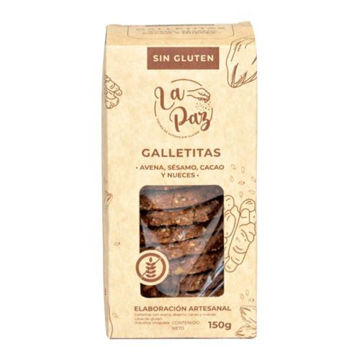 Imagen de GALLETAS DULCES SIN GLUTEN LA PAZ  NUEZ, CACAO Y SESAMO