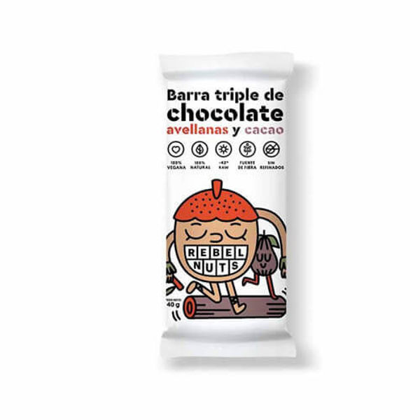 Imagen de BARRA DE AVELLANA Y CACAO REBEL NUTS 40GR