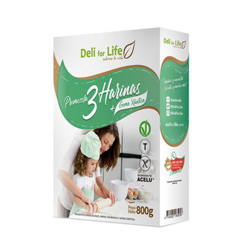 Imagen de MEZCLA 3 HARINAS SIN GLUTEN 800GR - DELI FOR LIFE