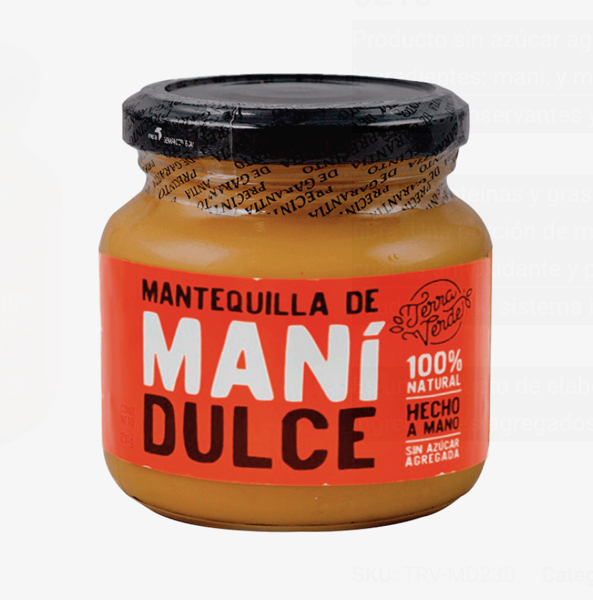 Imagen de MANTEQUILLA MANI DULCE - TERRA VERDE