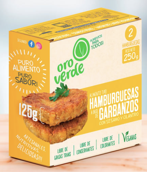 Imagen de HAMBURGUESA DE GARBANZOS - ORO VERDE