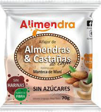 Imagen de ALFAJOR ALEMNDRAS Y CASTAÑAS C/MANI SIN AZUCAR ALIMENDRA
