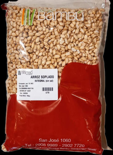 Imagen de ARROZ SOPLADO INTEGRAL S/SAL 150G BOSQUE BAMBU