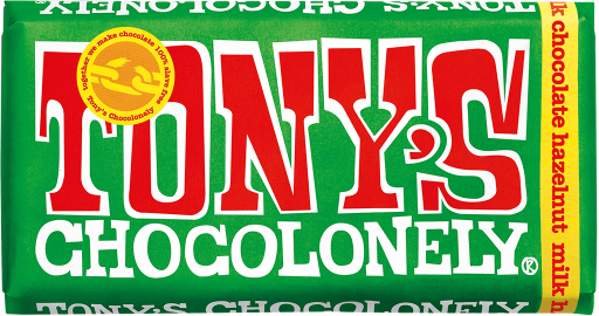 Imagen de CHOCO TONNYS LECHE Y AVELLANA VEGANO 180G