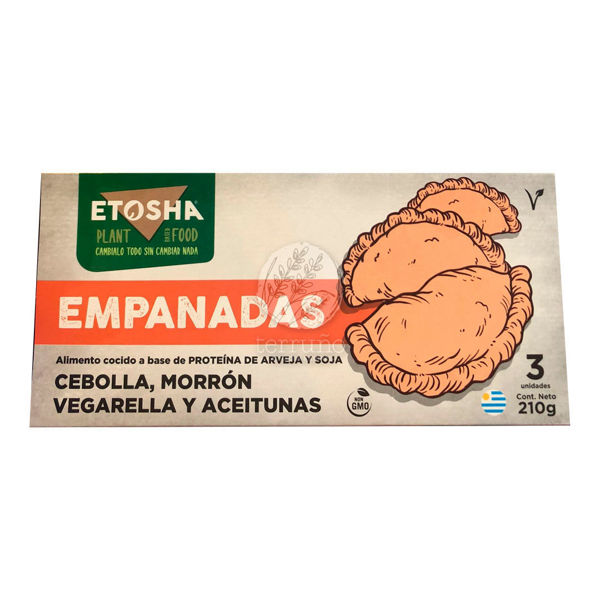 Imagen de EMPANADA ETOSHA ARVEJA Y SOJA X3 CEBOLLA, MORRON VEGA