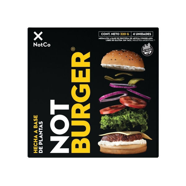 Imagen de NOT BURGER X4 HAMBURUESA NOTCO 320G