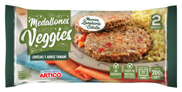 Imagen de MEDALLON VEGGIE LENTEJA Y ARROZ ARTICO 200 GRS 2 UN