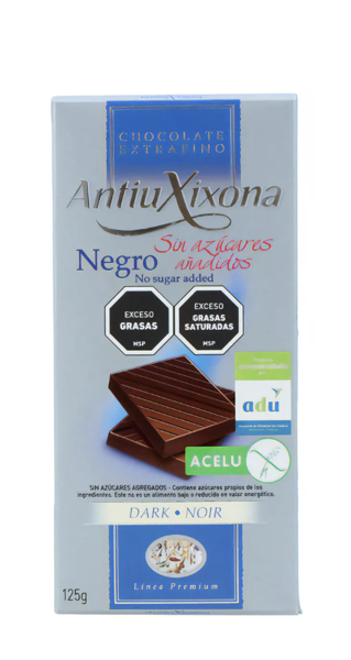 Imagen de CHOCOLATE ANTIU NEGRO SIN AZCAR 125G